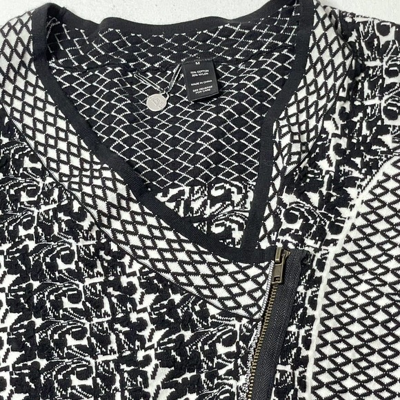 Womens Size Medium BKE‎ Boutique Full Zipup Mixed Print Sweater Zipper Blazer - Picture 9 of 12